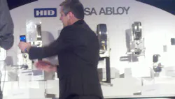 Unlocking doors using NFC phones at an HID Global event during ISC West 2012 Unlocking doors using NFC phones at an HID Global event during ISC West 2012