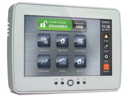 DSC's PowerSeries TouchScreen keypad.