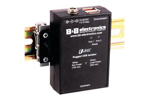 One of B&B Electronics' new Ulinx USB isolators.