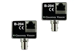 Channel Vision's B-204 IP Camera Balun Over Coax Converter Kit. Channel Vision's B-204 IP Camera Balun Over Coax Converter Kit.