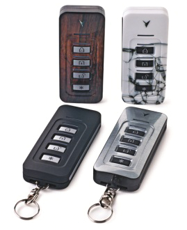 Visonic's KF-235 PG2 keyfob is available in a choice of styles.