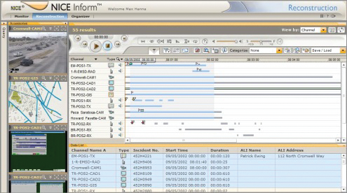 A screenshot of the NICE Inform multimedia incident information management solution from NICE Systems.