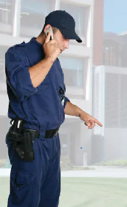 Mobile communication devices, such as smart phones, free security officers from the need to be tied to a video screen in a monitoring center or in a patrol vehicle to report an incident. Mobile communication devices, such as smart phones, free security officers from the need to be tied to a video screen in a monitoring center or in a patrol vehicle to report an incident.
