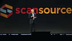 Mike Baur, ScanSource Inc. chief executive officer, addresses the audience at the Next is Now Partner Conference in Greenville, S.C. Mike Baur, ScanSource Inc. chief executive officer, addresses the audience at the Next is Now Partner Conference in Greenville, S.C.