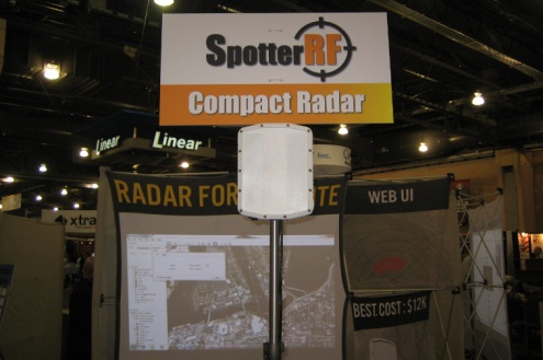 SpotterRF's Spotter C40 ground-based surveillance radar solution on display at ASIS 2012 in Philadelphia.