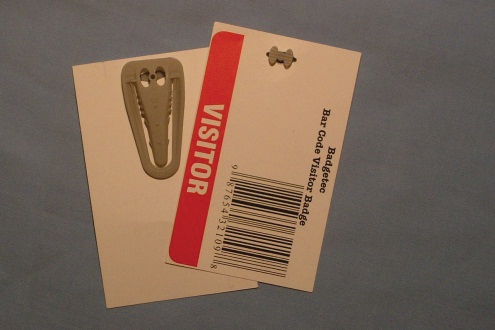 Badgetec's new clip-on visitor badge.