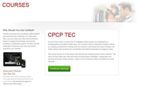 Online technical training courses have been added to Arecont Vision University