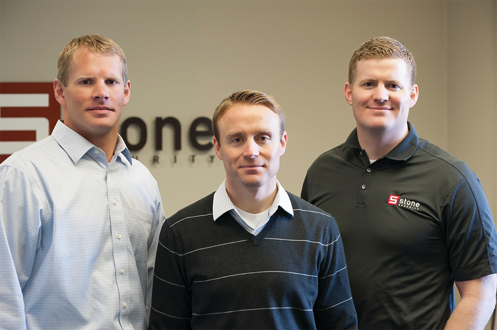 Stone Security&rsquo;s Aaron Heiner, Brent Edmunds and Chris Heaps.