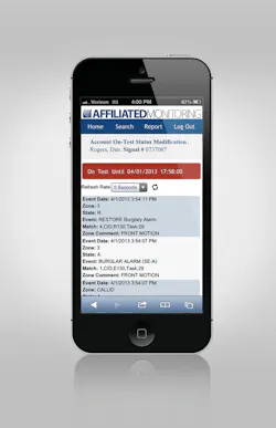 Affiliated Monitoring, Union, N.J., is also going mobile at ISC West with a new mobile Web app program launched called Affiliated RealStream. Affiliated Monitoring, Union, N.J., is also going mobile at ISC West with a new mobile Web app program launched called Affiliated RealStream.