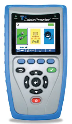 The Cable Prowler combines the functions of a high-end cable tester and length measurement tester, with the capability to identify link status, link capability, and PoE detection. The Cable Prowler combines the functions of a high-end cable tester and length measurement tester, with the capability to identify link status, link capability, and PoE detection.