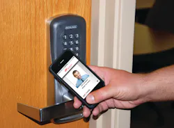 NFC technology enables smartphones to be used to open door locks in campus residence halls. NFC technology enables smartphones to be used to open door locks in campus residence halls.