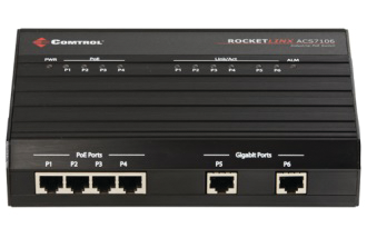 Comtrol's RocketLinx ACS7106 PoE switch for access control.