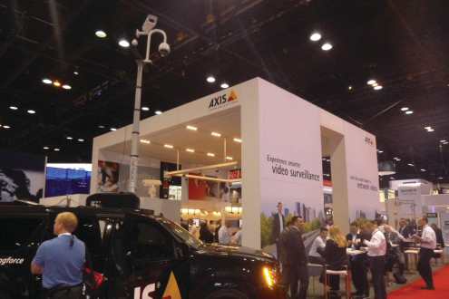 A view of the Axis Communications booth at ASIS 2013.