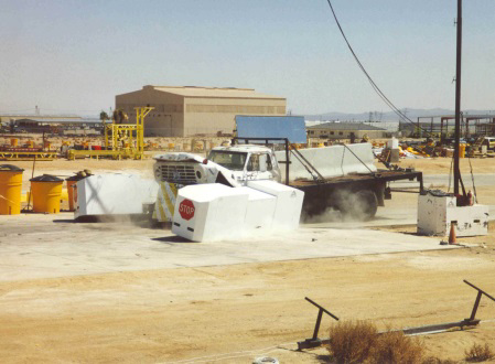 Delta Scientific barricades at the U.S. Consulate in Herat, Afghanistan, recently stopped a bomb-laden car and SUV from penetrating the entrances to the facility.
