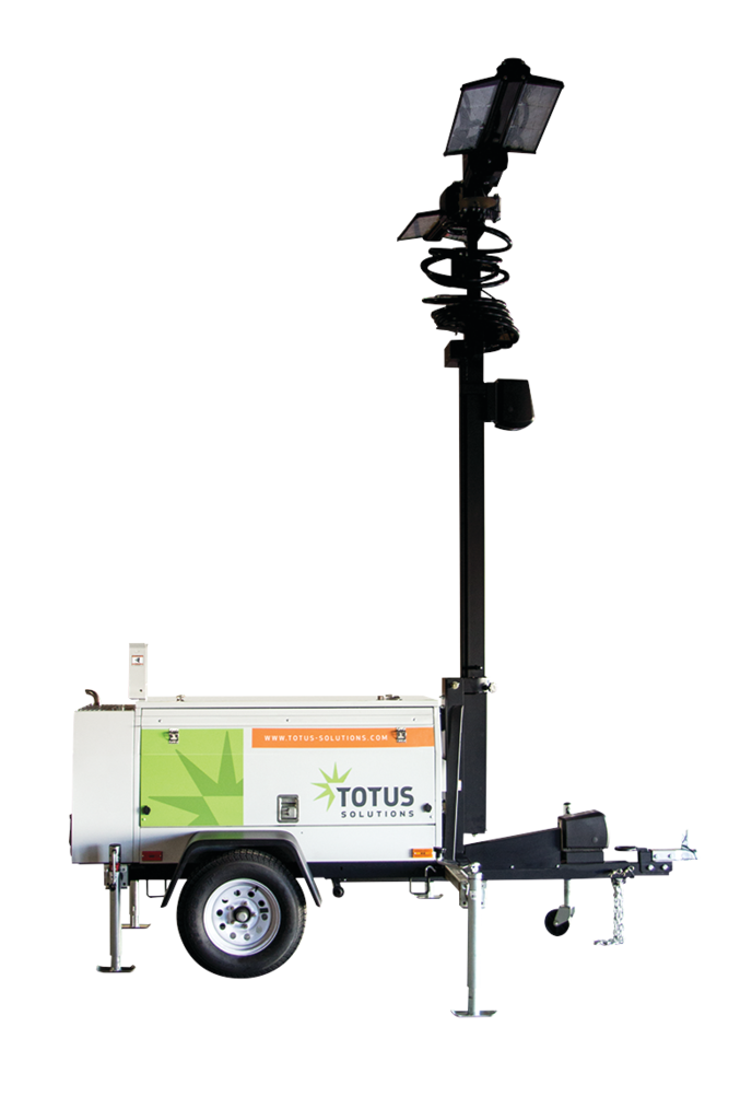TOTUS Mobile Platforms are compact, lightweight, easy to tow, and vandal proof trailers designed for remote medium to long-term applications.