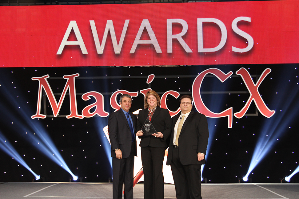 ADIAwardsArecont Left to right: Michael Flink, President, ADI Americas, Carole Dougan, Vice President, North American Sales at Arecont Vision, Andy Morra, Vice President of Marketing, ADI
