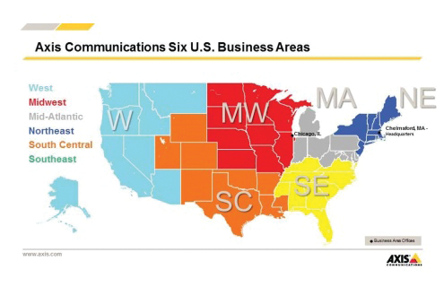 As part of its recently announced U.S. Expansion Plan, Axis will designate six business areas (Northeast, Mid-Atlantic, Southeast, Midwest, South Central and West) across the country, all of which are slated to have their own dedicated, customer-facing offices with an Axis Experience Center.