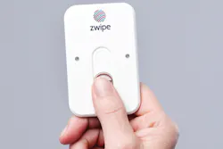 The Zwipe biometric card combines a contactless smart card credential with an on-card fingerprint scanner. The Zwipe biometric card combines a contactless smart card credential with an on-card fingerprint scanner.