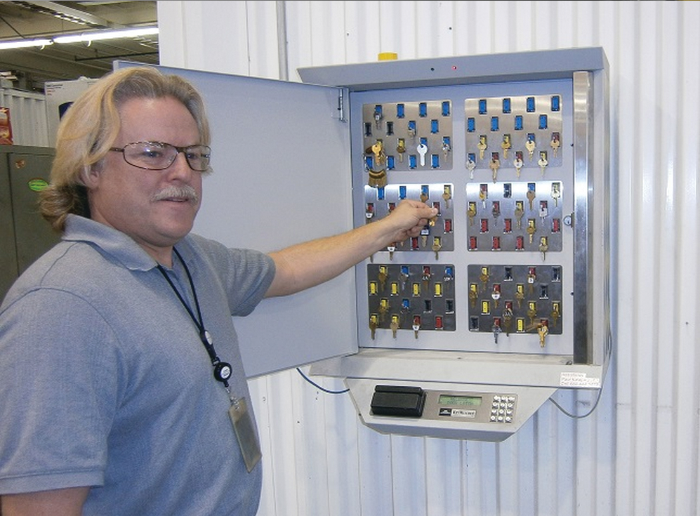 Securing keys in locked cabinets makes it easy to find the specific key needed and limit the use of masters to authorized individuals.