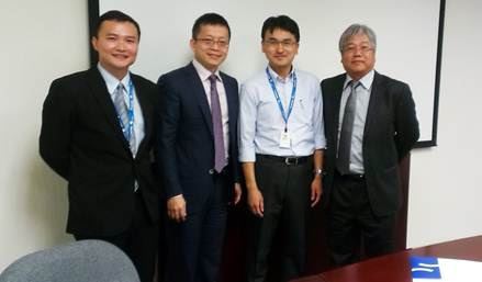 From l-r: Incoming President David Liu, EVP Steve Ma, outgoing President Harry Hu, and Vice Chairman Eddy Lan.