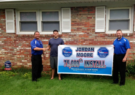 For becoming Power Home Technologies' 75,000th customer, Jordan Moore received free monitoring for one year and a system upgrade to Alarm.com&rsquo;s advanced interactive and home automation services at no charge.