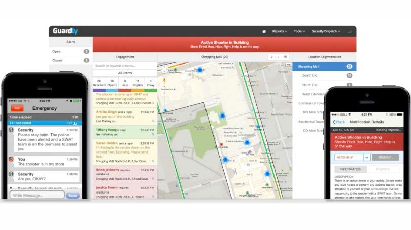Guardly's Enterprise E911 solution for smartphones can be used to enable faster, more effective response during active shooter incidents.