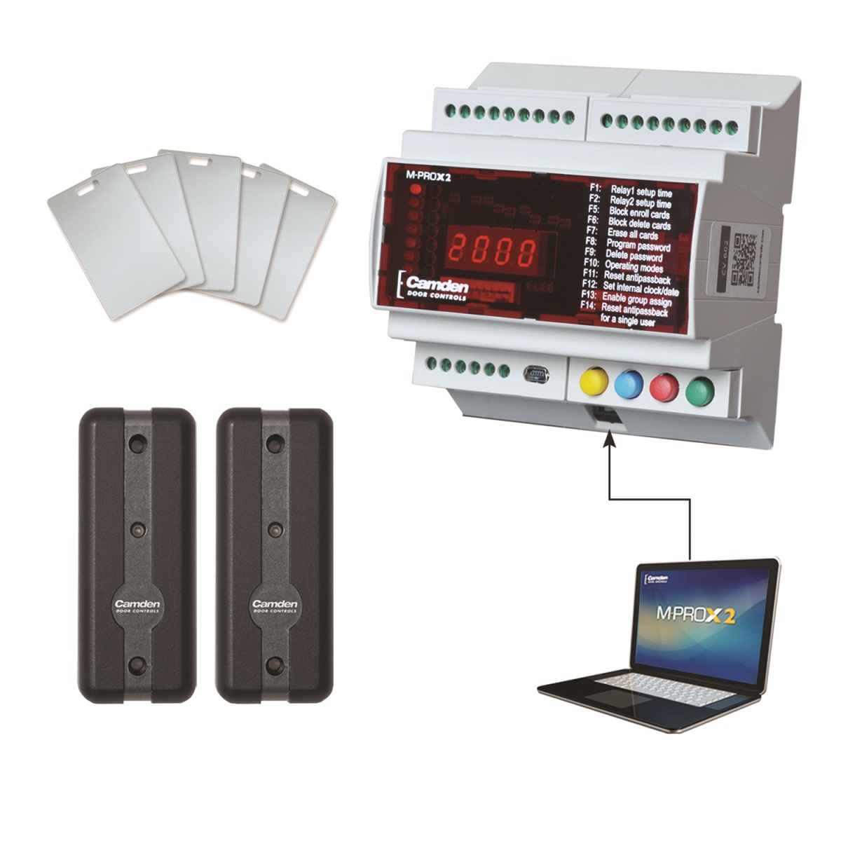 Camden Door Controls' new V-602 M-PROX2 two-door access control system.