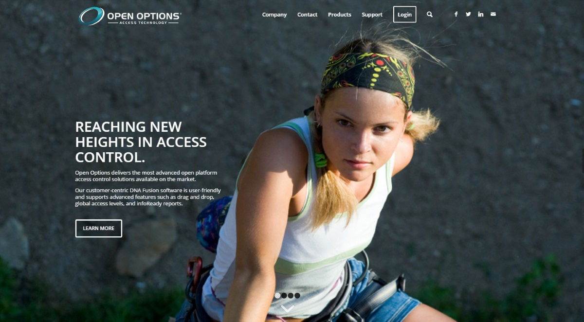 A screenshot of Open Options' newly redesigned website.