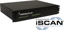 LifeSafety Power's FlexPower RS Series iSCAN (Supervision Control Access Notification) Networked Rackmount SmartPower system. LifeSafety Power's FlexPower RS Series iSCAN (Supervision Control Access Notification) Networked Rackmount SmartPower system.