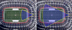 This side-by-side comparison shows the distance that can be adequately covered by a traditional thermal camera on the left and what can now be achieved using the SightLogix XA Smart Thermal Camera on the right. This side-by-side comparison shows the distance that can be adequately covered by a traditional thermal camera on the left and what can now be achieved using the SightLogix XA Smart Thermal Camera on the right.