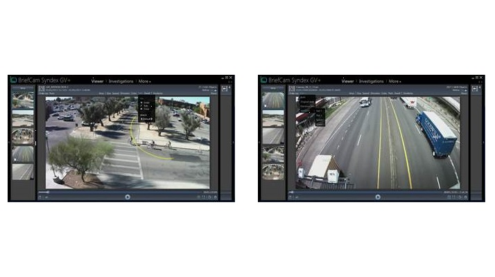 BriefCam Syndex 3.1. The basic Video Synopsis is refined by parameters such as color, direction, size, speed, and area of interest / exclusion. New features include refinement by path (shown), dwell-time, hierarchical ordering by size (shown) and speed, multiple video source support, and more.