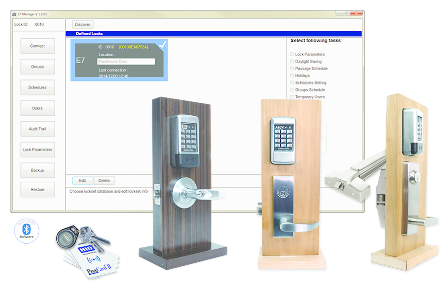 The SDC EntryCheck&circledR; E70 Series features Bluetooth enabled software and 10,000 event audit trails in two new models. EntryCheck&circledR; is a simplified solution requiring no wires, fewer components, less labor and costs for access control of single doors up to 3,000 users.