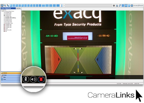 exacqVision 7.0 introduces Camera Links, which allow exacqVision users to configure overlay controls that will display when hovering over a camera in live view.