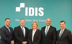 The IDIS America sales team (from l-r), Matt Bischoff, Cliff Golden, Lisa Polk, Jason Burrows, and Keith Drummond. The IDIS America sales team (from l-r), Matt Bischoff, Cliff Golden, Lisa Polk, Jason Burrows, and Keith Drummond.