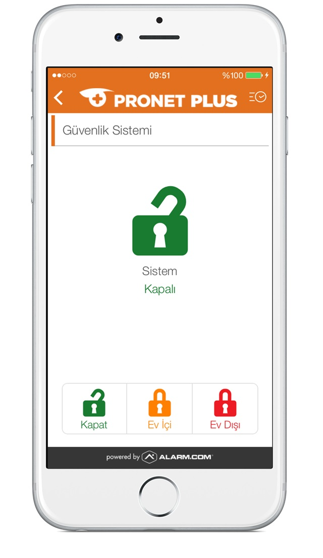 Pronet Plus smart home app.