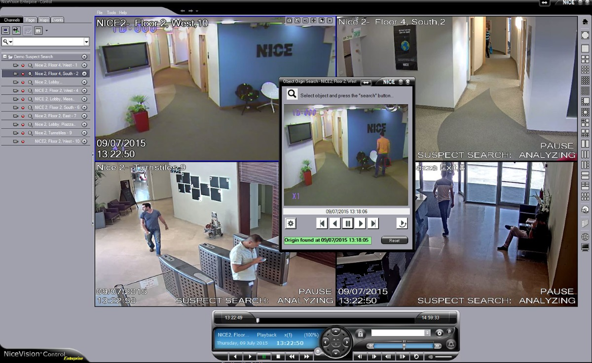 A screenshot of Qognify's new Object Origin video monitoring and analytics tool.