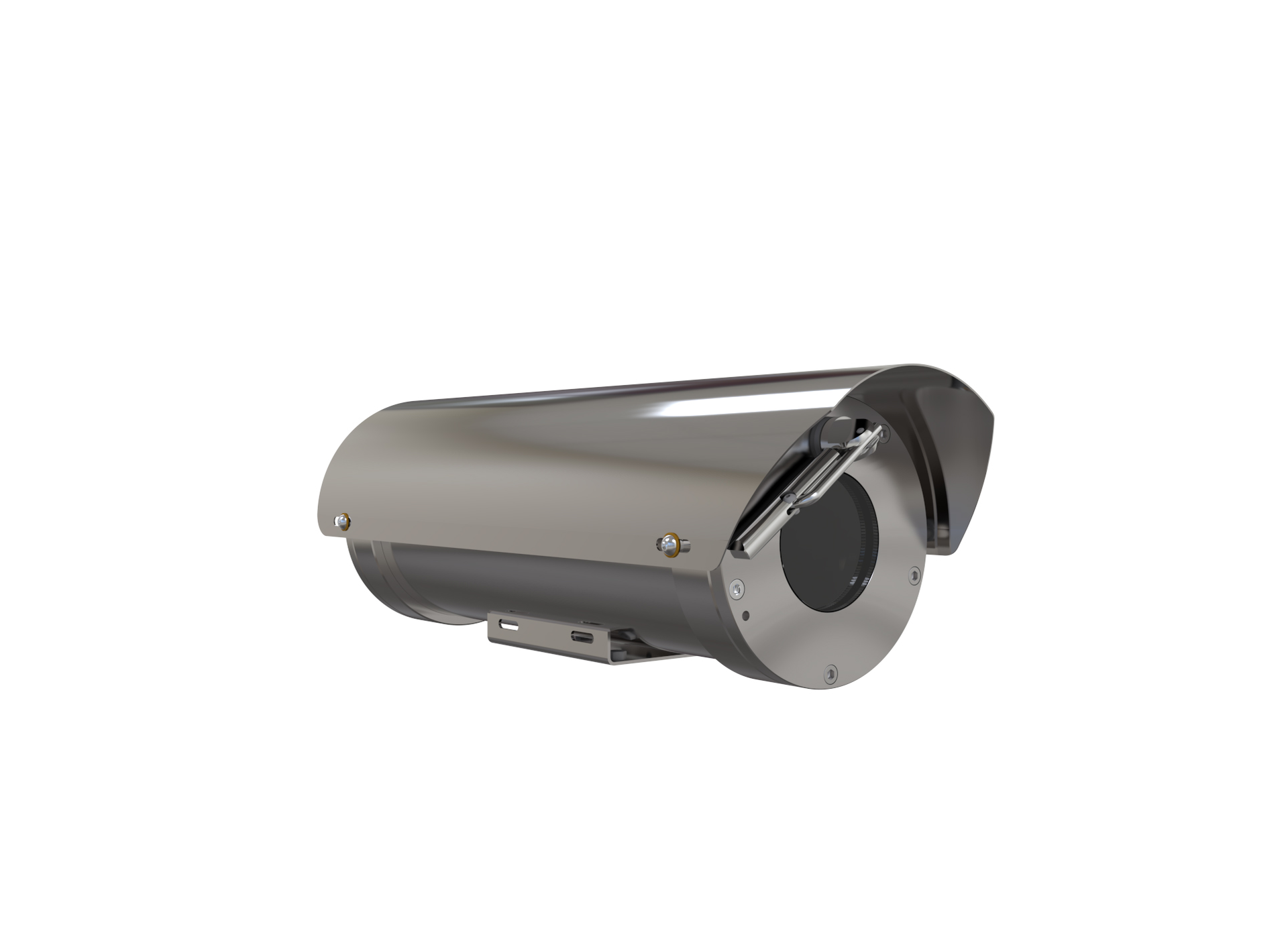 Explosion-protected or explosion-proof network cameras are encased in heavy-duty, stainless steel housings that stop sparks from escaping and igniting vapors, gases, dust, and/or fibers in the surrounding air.