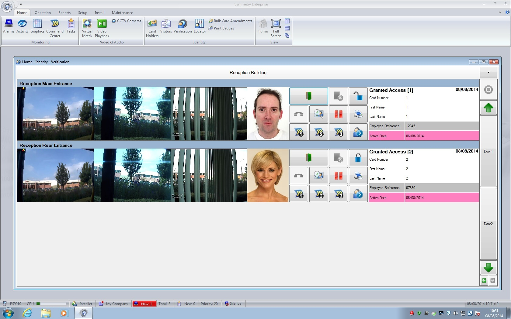 Symmetry V8.1 Access Control software screenshot