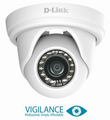 D-Link's new Vigilance full HD outdoor mini dome network camera.
