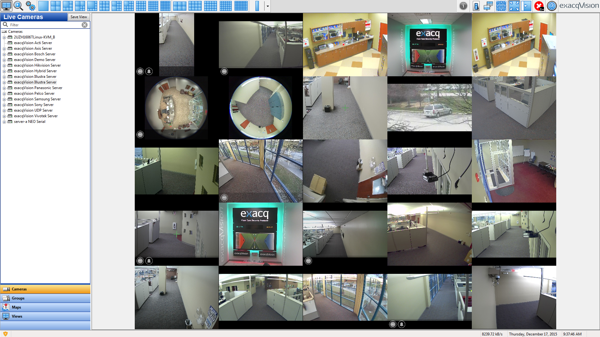 With exacqVision version 7.6, the exacqVision client has increased local client video performance for all exacqVision recorders and client workstations that have discrete or integrated graphics processors. In large installations with many cameras, operators can achieve a higher frame rate on more cameras when monitoring in live view.