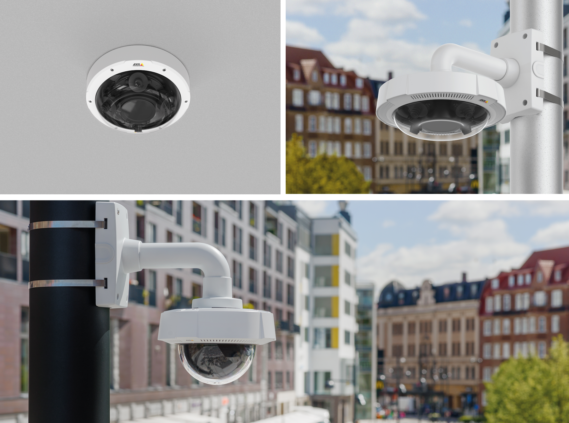 AXIS P3707-PE Network Cameras (above) and AXIS Q3708-PVE Network Camera (below)