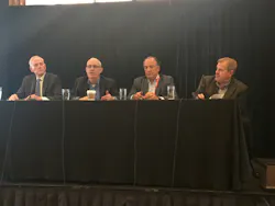 PSA's State of the Industry panelists were (from left): David Carter, managing director of NetOne Inc., Michael Kaiser, executive director of the National Cyber Security Alliance, John Mack, executive VP of Imperial Capital, and Chuck Wilson, executive director of NSCA. PSA's State of the Industry panelists were (from left): David Carter, managing director of NetOne Inc., Michael Kaiser, executive director of the National Cyber Security Alliance, John Mack, executive VP of Imperial Capital, and Chuck Wilson, executive director of NSCA.