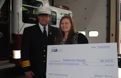 This year’s first-place winner was Katherine Waugh of Joel Barlow High School in Easton, CT. Her father, Steven Waugh, is chief at Easton Volunteer Fire Company #1 and was on the front line when Hurricane Sandy struck Connecticut. This year’s first-place winner was Katherine Waugh of Joel Barlow High School in Easton, CT. Her father, Steven Waugh, is chief at Easton Volunteer Fire Company #1 and was on the front line when Hurricane Sandy struck Connecticut.