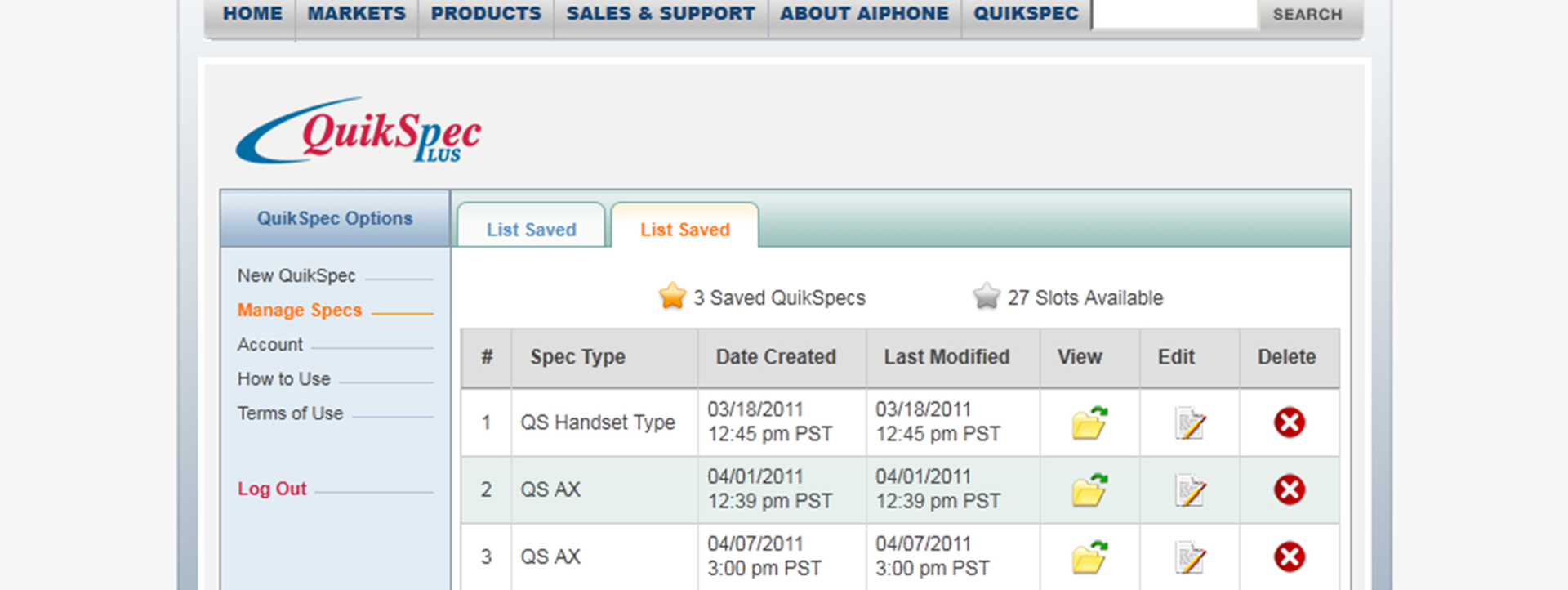 quikspec 57964f1fd5080