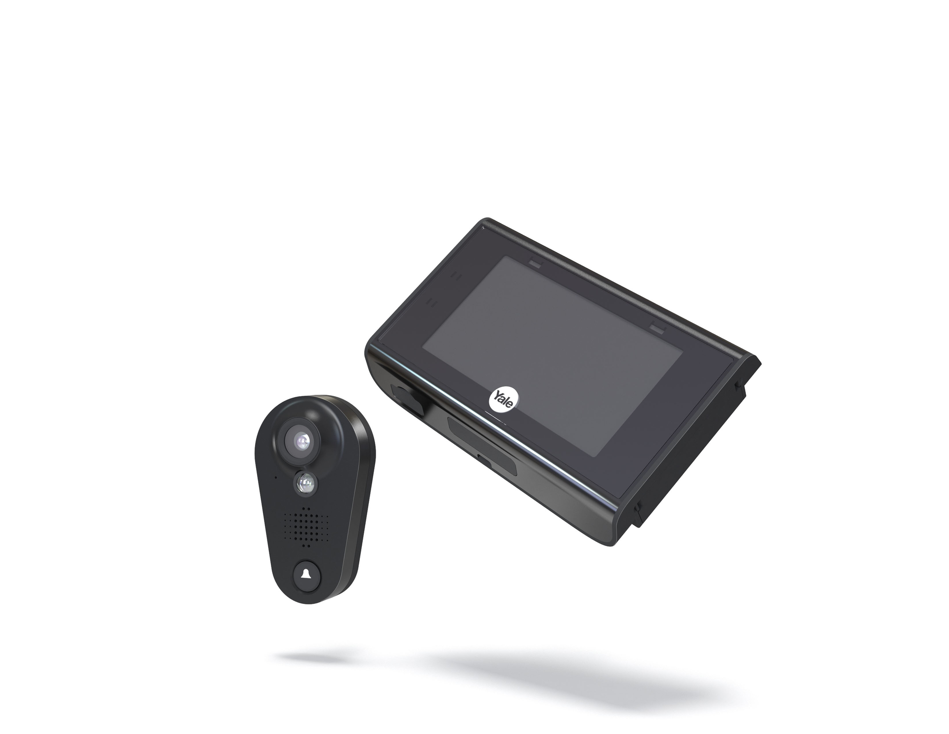 The Look Door Viewer replaces the traditional doorbell and peephole with a 4.3-inch LCD monitor, and offers Wi-Fi connectivity that allows two-way live video communication using a smartphone running the free Yale Look companion app.