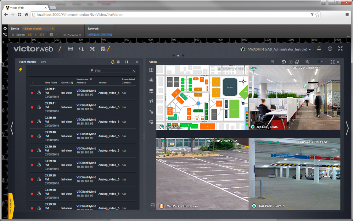 6AD victor VideoEdge NVR v4 9Web Mapping 57bc86537084f