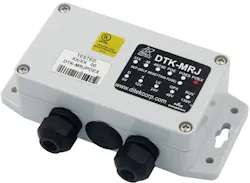 The DTK-MRJPOEX features a NEMA 4X enclosure with weatherproof connectors for installation in harsh or outdoor environments. The DTK-MRJPOEX features a NEMA 4X enclosure with weatherproof connectors for installation in harsh or outdoor environments.