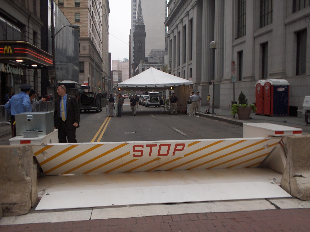 Delta Scientific's temporary vehicle barriers were erected in New Orleans' French Quarter to restrict vehicle access to Bourbon Street during Mardi Gras.