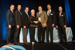 Pictured (left to right): Jeff Stanek, GM, Lenel; Michael Janikas, Sr. Acct Exec, Convergint; Sean Flint, Senior VP, Convergint; Kelle Shanks, Sr. Acct Exec, Convergint; Darren Wieder, Business Development Mgr., Convergint; Jurgen Timperman, President, Global Security Products, UTC Climate, Controls & Security; Alex Housten, VP & GM, Global Security Products, North America. Pictured (left to right): Jeff Stanek, GM, Lenel; Michael Janikas, Sr. Acct Exec, Convergint; Sean Flint, Senior VP, Convergint; Kelle Shanks, Sr. Acct Exec, Convergint; Darren Wieder, Business Development Mgr., Convergint; Jurgen Timperman, President, Global Security Products, UTC Climate, Controls & Security; Alex Housten, VP & GM, Global Security Products, North America.