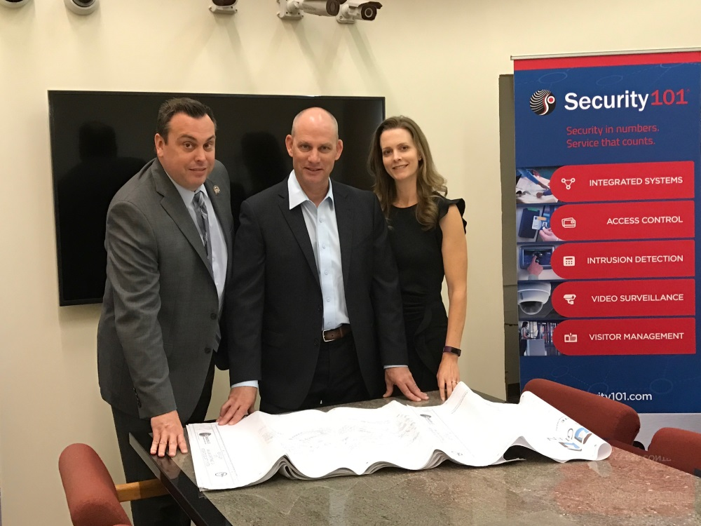 The owners of the new Security 101 &mdash; Los Angeles franchise are (from left) Jason Beardsley, Kevin Schaefer and Erin Schaefer.